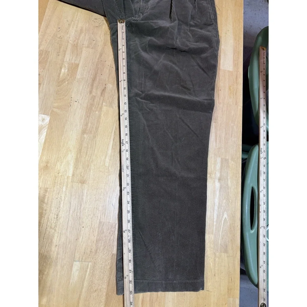 Vintage Polo Ralph Lauren Corduroy Pants Mens 40x34 Brown Pleated Polo Country